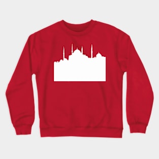 Istanbul Cityscape White Silhouette Crewneck Sweatshirt